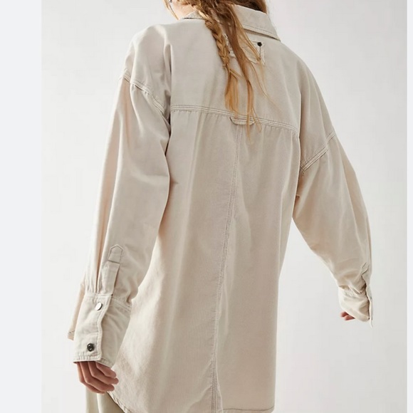 New We The Free x Free People Buttondown Baby Corduroy Oversized Top / Jacket - Picture 8 of 15